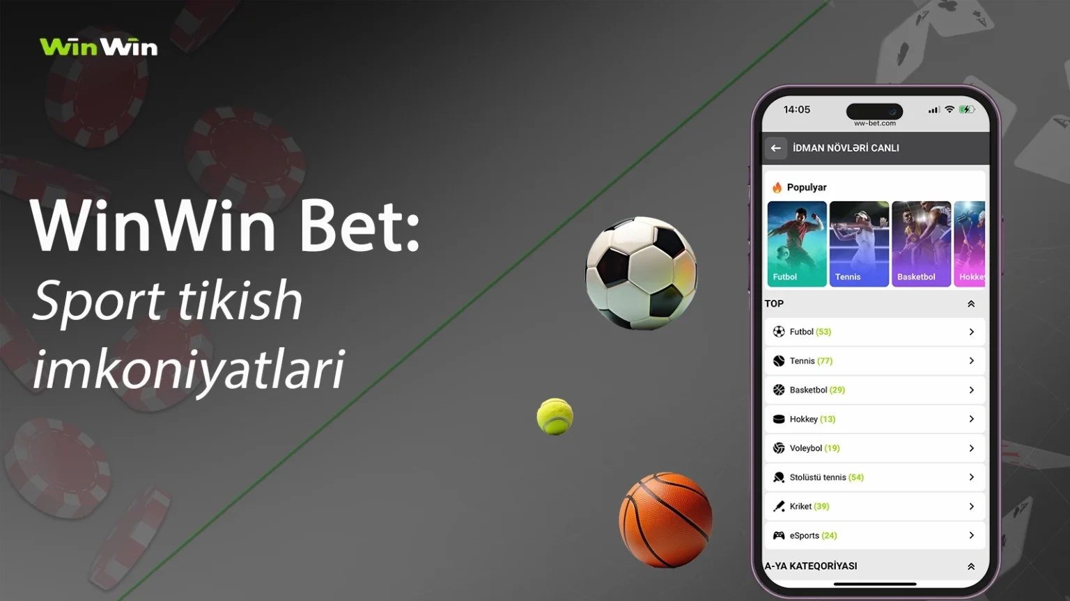 WinWin Casino UZ sport tikish – 40+ yo'nalish va jonli stavkalar